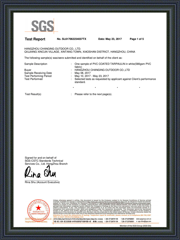 Certificado 580gsm PVC M2 1